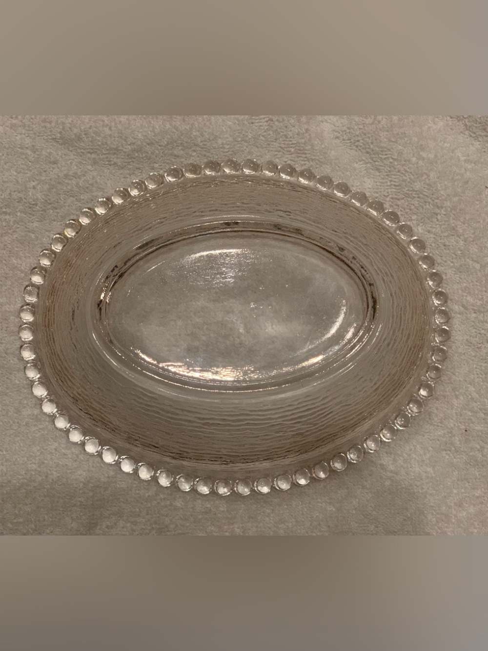 Vintage Indiana Glass HON Hen on nest BASE ONLY light pink beaded rim - Picture 2 of 10